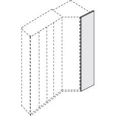 End panel for extended and walkin corner unitW 56cm x H 220cm x D 1.5cmcan be used on right and