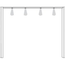 Passepartout frame, width per side profiles: 3.2 cm with 4 lights  for width 150 cmW 150cm x H 220c