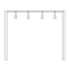 Passe-partout Frame with LED lights,,Width per side profile: 5 cm
for width 300 cm
W 300cm x H 220cm