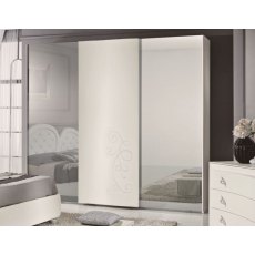 Euro Design Chanel White Ash 3 Door Sliding Wardrobe With Mirror