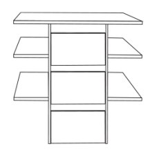 3 Drawer Insert with Wooden Front for 96.4 cm compartment

W 96.4cm x H 41cm x D 52cm