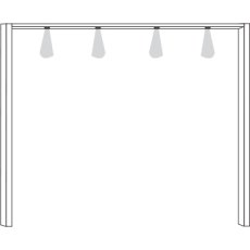 Passepartout-frame, with 4 lights, Width per side profile: 5 cm for width 200 cm

W 200cm x H 240cm