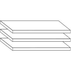 3 Adjustable Shelves for compartment width 47.5 cm
W 47.5cm x H 2.2cm x D 51.5cm 3 Adjustable Shelves for compartment width 47.5 cm
W 47.5cm x H 2.2cm x D 51.5cm