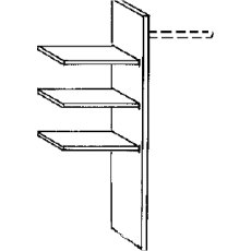 Laundry Shelf Insert

W 96.4cm x H 137cm x D 51.5cm
3 adjustable shelves, 1 clothes rail, 1 centre p