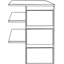 3 Drawer Insert with Wooden Front for compartment width 72.2 cm
W 72.3cm x H 51.5cm x D 64.3cm 3 Drawer Insert with Wooden Front for compartment width 72.2 cm
W 72.3cm x H 51.5cm x D 64.3cm