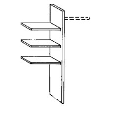 Laundry shelf insert,
consisting of: 3 shelves, 1
hanging rail, 1 mid panel        W 96.4cm x H 137c Laundry shelf insert,
consisting of: 3 shelves, 1
hanging rail, 1 mid panel        W 96.4cm x H 137c