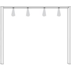 Passepartout-frame with 4 lights width per side profile: 5 cm for width 200 cm     
W 200cm x H 220c