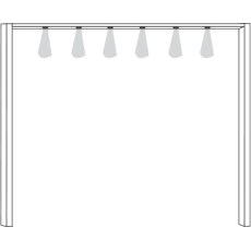 Passepartout-frame with 6 lights width per side profile: 5 cm for width 400 cm     
W 400cm x H 240c
