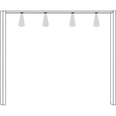 Passepartout-frame with 4 lights Width per side profile: 5 cm for width 200 cm 
W 200cm x H 220cm x