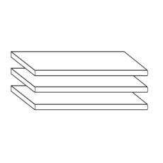 3 Adjustable Shelves for angled elements with normal depth 51.5 cm 
W 33.5cm x H 2.3cm x D 51.5cm 3 Adjustable Shelves for angled elements with normal depth 51.5 cm 
W 33.5cm x H 2.3cm x D 51.5cm