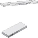 Self-closing mechanism with buffering for centre 4 doors (piece) W 24cm x H 2cm x D 11cm