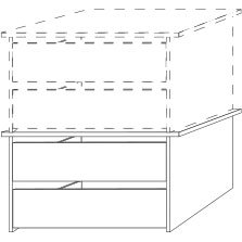 Drawer insert with 2 drawers and woodenfront for hinged- and sliding-door wardrobes width 72.2 cm