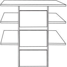 Drawer insert with 3 pull-outs and
wooden front width 96.4 cm Drawer insert with 3 pull-outs and
wooden front width 96.4 cm