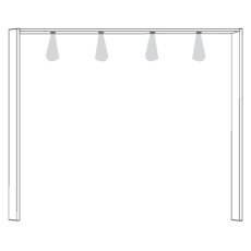 Passe-Partout Frame with 4 Power LED LightsW 210cm x H 221cm x D 22.7cm