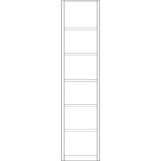 Open shelf element in carcase colour with 5 shelves                                W 40cm x H 216cm