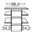Drawer insert with 3 pull-outs andwooden frontW 96.3cm x H 89cm x D 51.5cm
