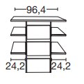 Drawer insert with 3 pull-outs andwooden frontW 96.3cm x H 89cm x D 51.5cm