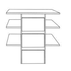 Drawer insert with 3 drawers and wooden
front                            W 96.4cm x H 89cm x D 51.5c