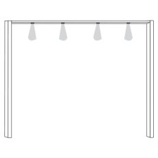 Passe-partout Frame with 2 Lighting for Wardrobe Width 100cm Width per side profile: 3.2 cmW 106.4cm x H 216cm x D 12.5cm