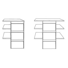 Drawer insert with 3 drawers and wooden
front                            W 96.4cm x H 89cm x D 51.5c