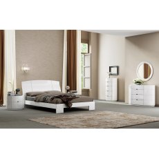 Lorna White High Gloss Bed