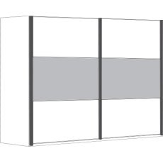 4 Door Sliding Wardrobe with Pebble Grey Glass, all doors with 2 Panels and synchronous opening 4 Door Sliding Wardrobe with Pebble Grey Glass, all doors with 2 Panels and synchronous opening