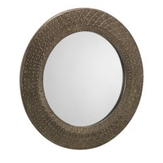 JULIAN BOWEN CADENCE SMALL ROUND PEWTER WALL MIRROR