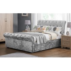 Julian Bowen Verona 2 Drawer Storage Bed Silver Crush