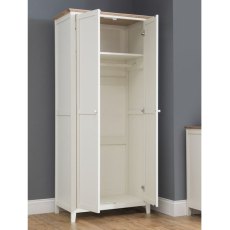 JULIAN BOWEN SALERNO SHAKER IVORY/ OAK 2 DOOR WARDROBE