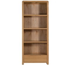 JULIAN BOWEN CURVE OAK TALL BOOKCASE