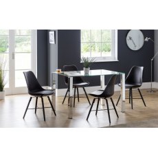 Julian Bowen Kari Dining Chair - Black Seat & Black Legs