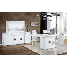 H2O Design Athen White-Silver 4 Door Buffet