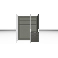 Nolte Mobel - Concept me 200 7518086 - Complete Hinged Door Wardrobe with 3 Doors and 3 Drawers Righ