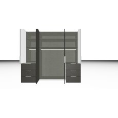 Nolte Mobel - Concept me 200 7524083 - Complete Hinged Door Wardrobe with 4 Doors and 3 Drawers Left
