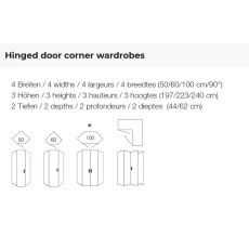 HORIZONT 100 -  Oak and Polar White Finish Combination Wardrobe with Rounded Element at the sides