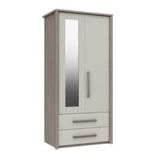 Premium British Collection Aruba 2 Door Combi Robe with Mirror Premium British Collection Aruba 2 Door Combi Robe with Mirror