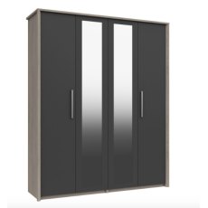 Premium British Collection Aruba Tall 4 Door Robe with 2 Mirrors