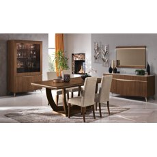 Saltarelli Emozioni Walnut 3 Door Console With Marble Top and Wooden Drawers