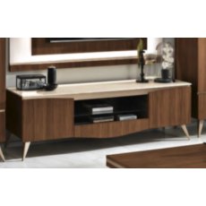 Saltarelli Emozioni Walnut TV Support Base With Marble Top
