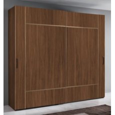 Saltarelli Emozioni Walnut 2 Door Wardrobe With Wood Bands Saltarelli Emozioni Walnut 2 Door Wardrobe With Wood Bands