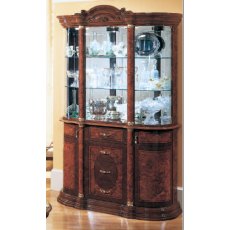 Saltarelli Florence Walnut Vitrine 3 Door Glass Cupboard.