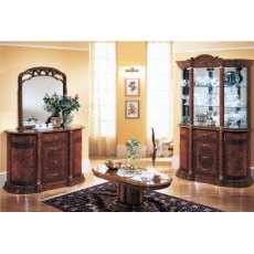 Saltarelli Florence Walnut Vitrine 3 Door Glass Cupboard.