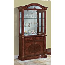 Saltarelli Florence Walnut Vitrine 2 Door Glass Cupboard.