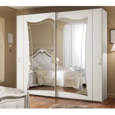 Saltarelli Giulia White 2 Door Mirrored Sliding Wardrobe  Saltarelli Giulia White 2 Door Mirrored Sliding Wardrobe