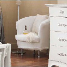 Saltarelli Giulia White Armchair upholstered in Faux Leather. Saltarelli Giulia White Armchair upholstered in Faux Leather.