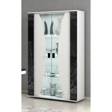 San Martino Nevada Black and White 2 Door Display Cabinet