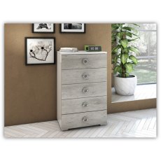 San Martino Chantal 5 Drawer Tall boy Chest