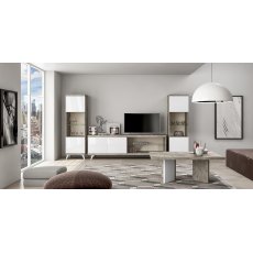 Status Treviso Grey 4 Door LCD Unit (2 Wooden + 2 Open)