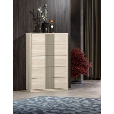 H20 Design Dafne 5 Drawers Chest In Beige Van Guard H20 Design Dafne 5 Drawers Chest In Beige Van Guard