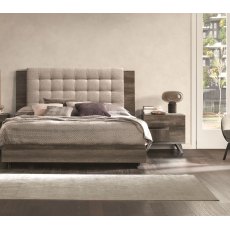 Status Medea Vintage Oak Bed Frame With Upholstered Headboard Status Medea Vintage Oak Bed Frame With Upholstered Headboard